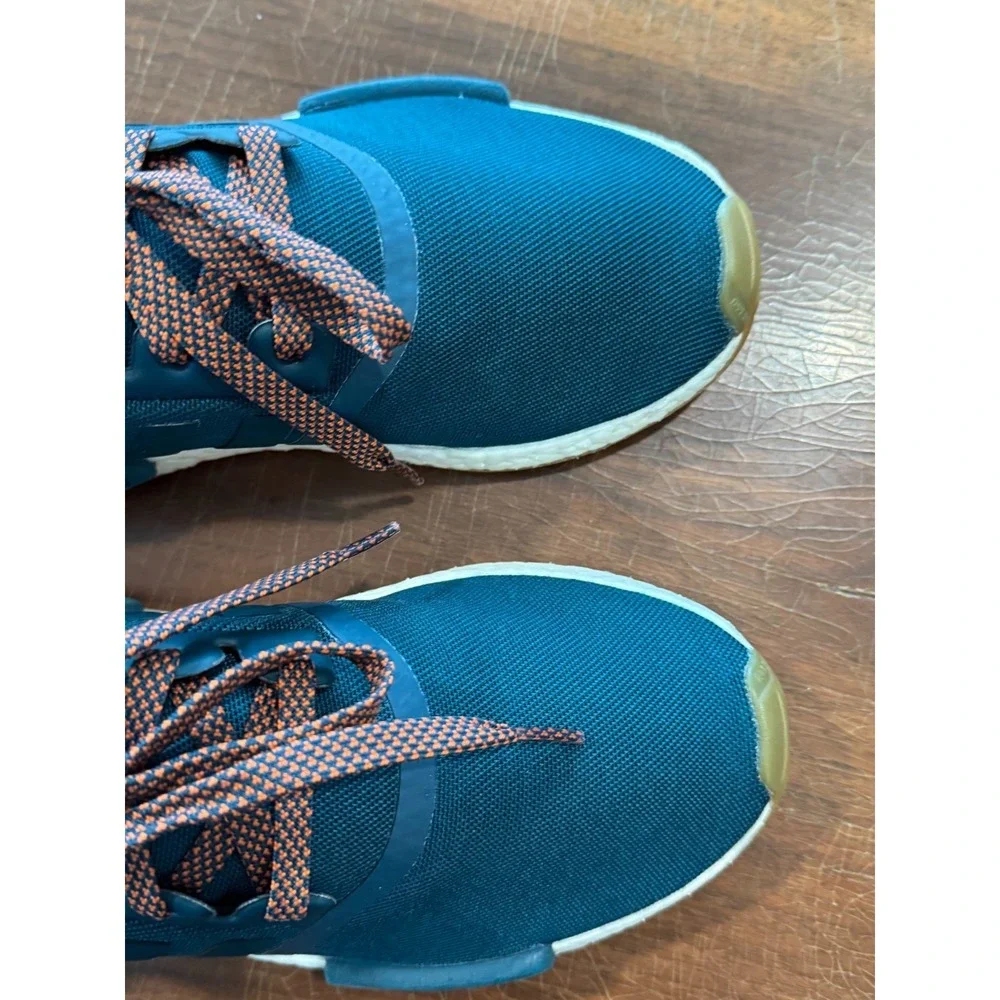 Adidas NMD R1 Trail Boost Shoes Teal Orange Men's US 8.5 Gum‎ Sole